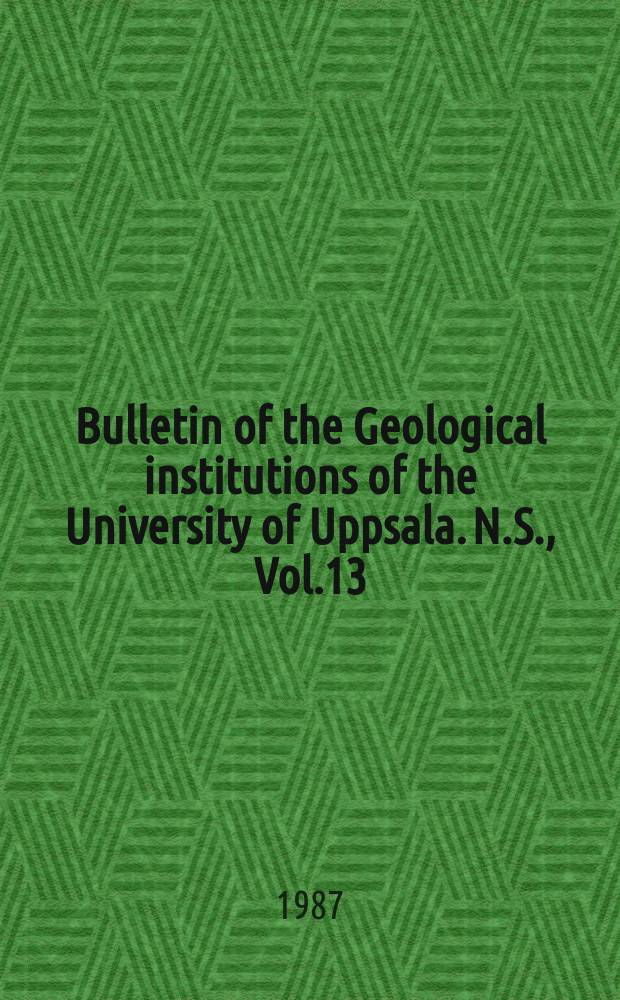 Bulletin of the Geological institutions of the University of Uppsala. N.S., Vol.13 : Marine Lower Pliocene Ostracoda