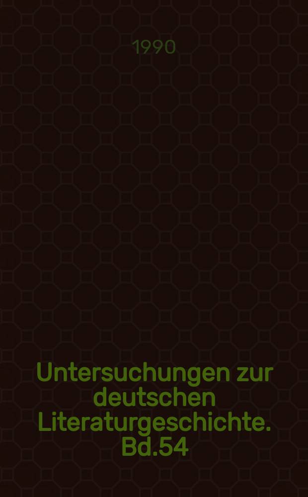 Untersuchungen zur deutschen Literaturgeschichte. Bd.54 : Gegenrichtung