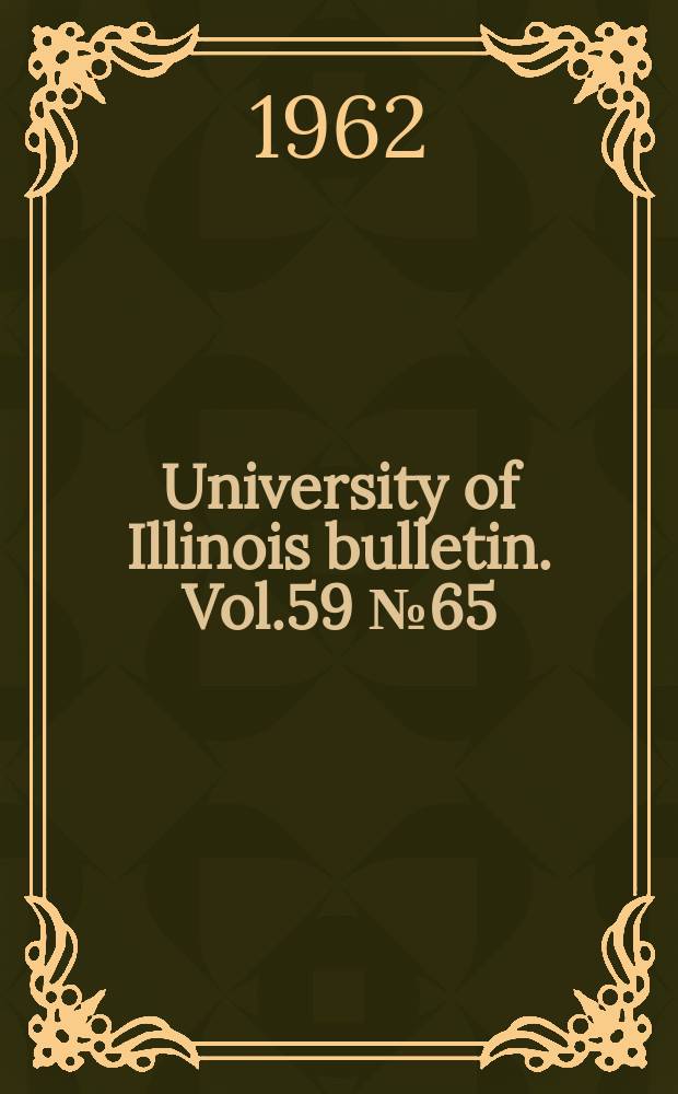 University of Illinois bulletin. Vol.59 №65 : Hydrologic determination of waterway areas for the design of drainage structures in small drainage basins