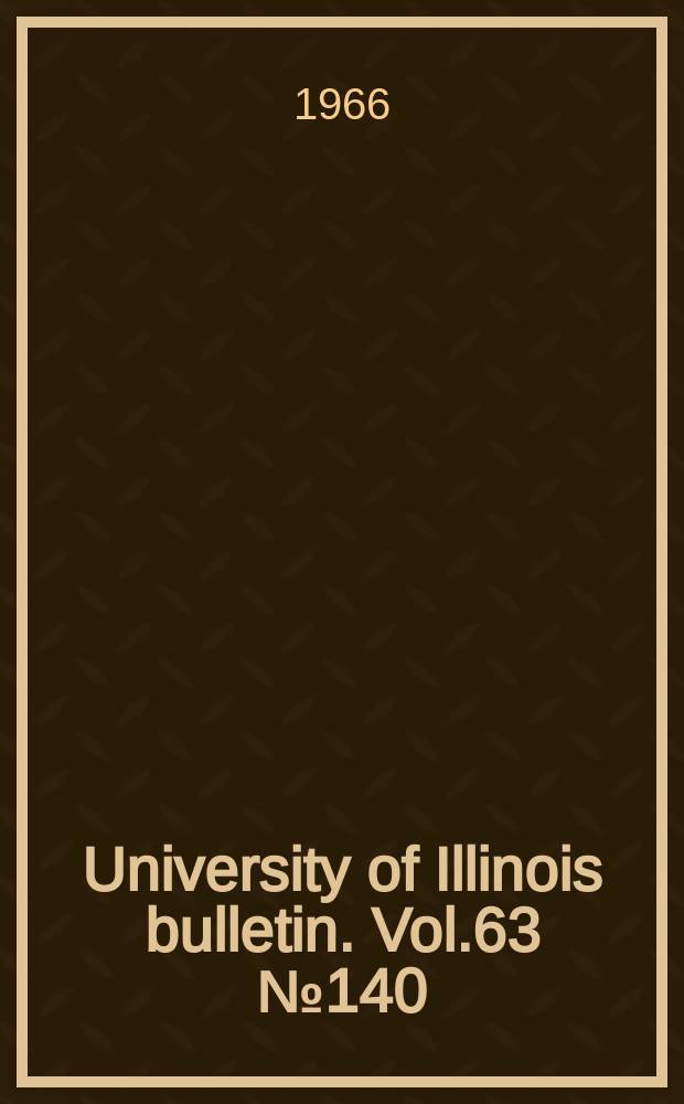 University of Illinois bulletin. Vol.63 №140 : Rsponse of simple-span highway bridges to moving vehicles