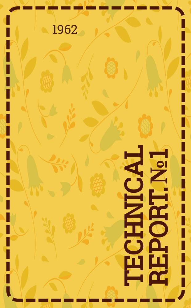 Technical report. №1 : Progress coal testing