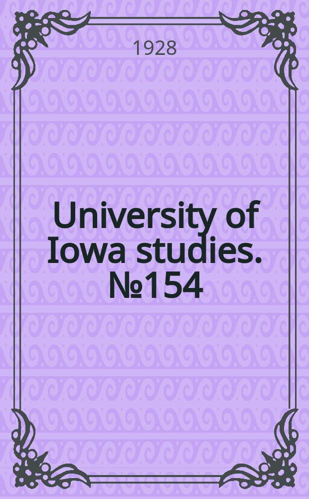 University of Iowa studies. №154 : (Catalogue and price list)