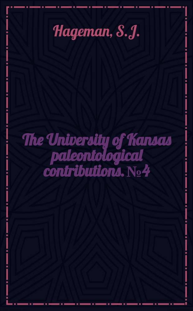 The University of Kansas paleontological contributions. №4 : Effects of nonnormality on studies of morphological ...