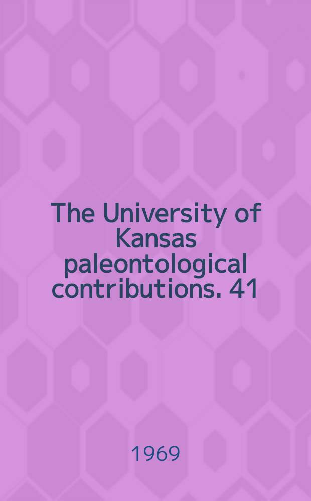 The University of Kansas paleontological contributions. 41 : New or poorly understood Tertiary sepiids from South-eastern United States and Mexico