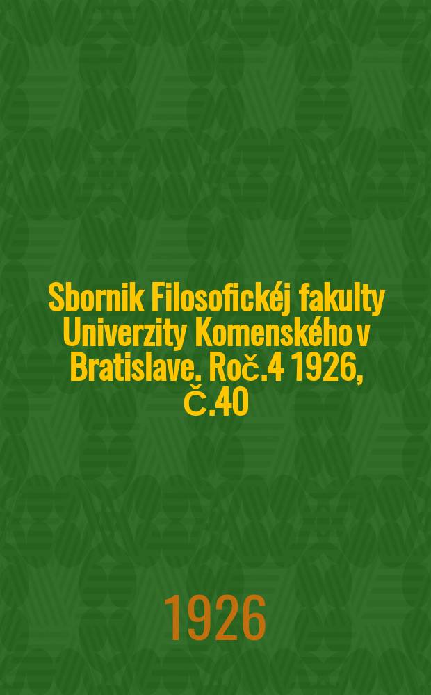 Sbornik Filosofickéj fakulty Univerzity Komenského v Bratislave. Roč.4 1926, Č.40(2) : Humanistická hásniřka Vestonia