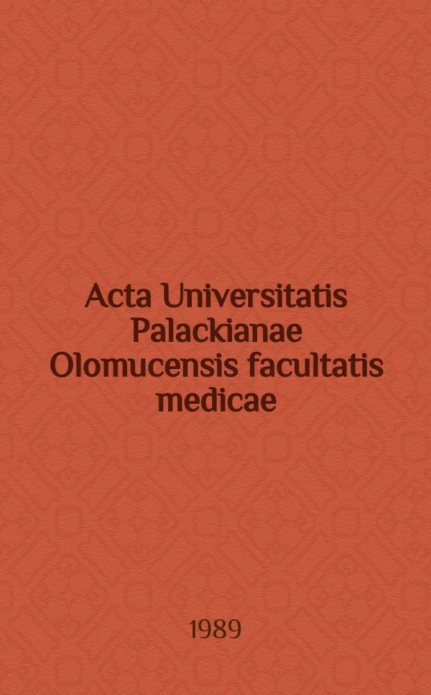 Acta Universitatis Palackianae Olomucensis facultatis medicae