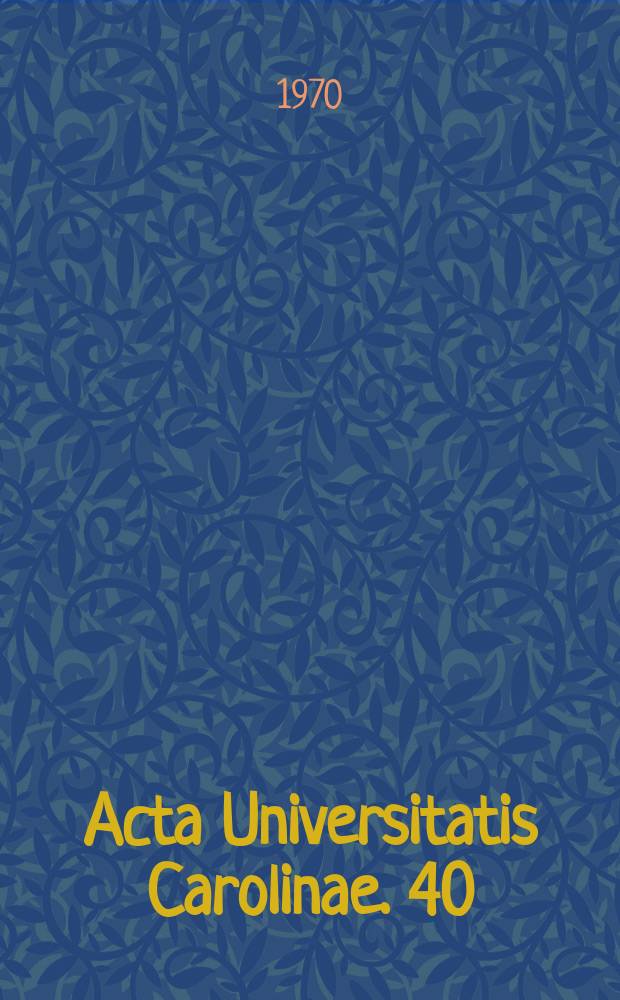 Acta Universitatis Carolinae. 40 : Development of the chick hypophysis