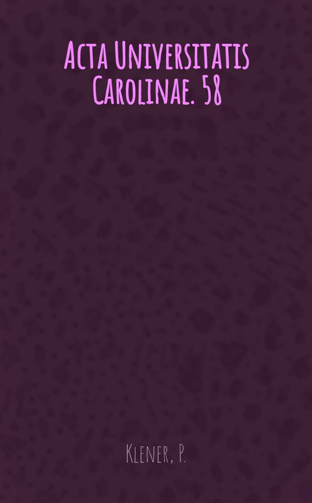 Acta Universitatis Carolinae. 58 : Vinca alkaloids