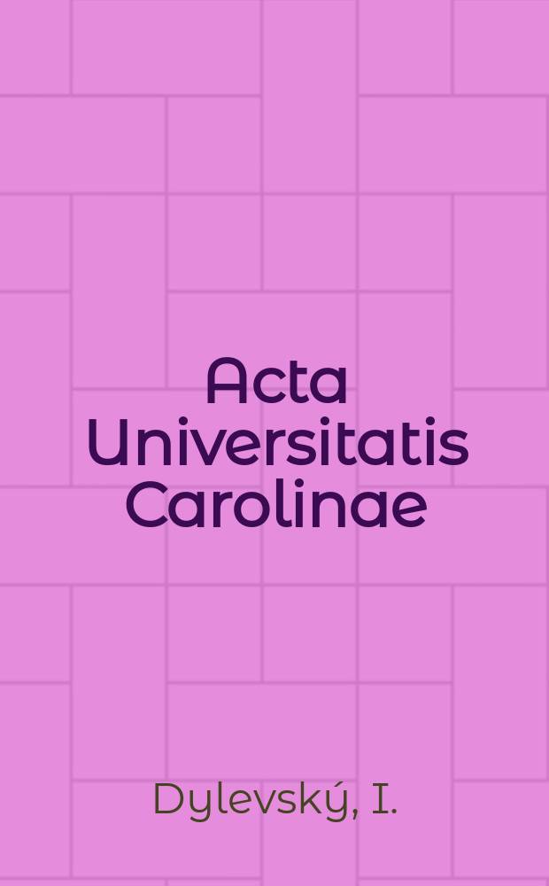 Acta Universitatis Carolinae : Connective tissues of the hand and foot