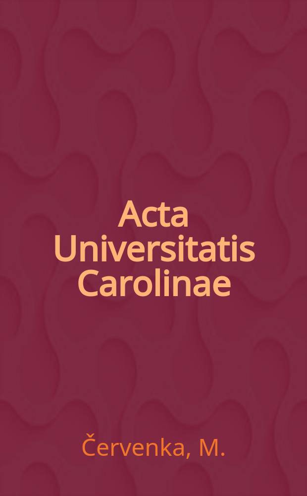 Acta Universitatis Carolinae : Významová výstavba literárního díla