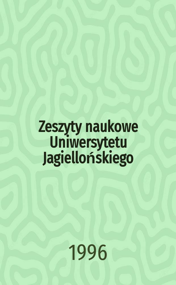 Zeszyty naukowe Uniwersytetu Jagiellońskiego