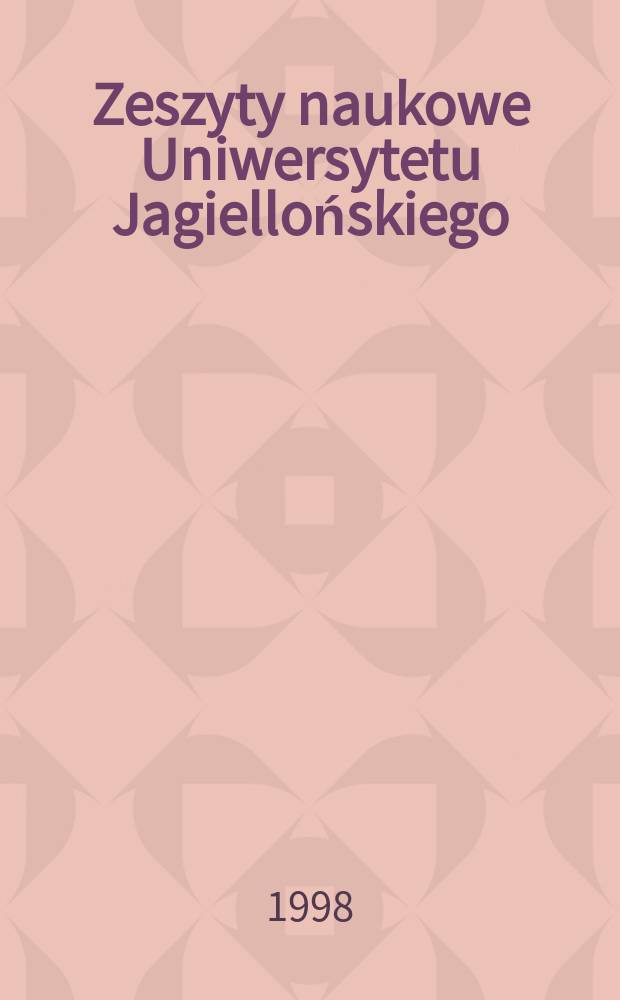 Zeszyty naukowe Uniwersytetu Jagiellońskiego