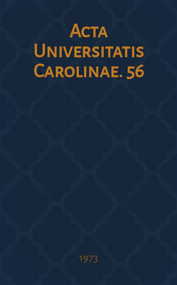 Acta Universitatis Carolinae. 56/57 : European teratology society Conference, 2d. 1973. Proceedings