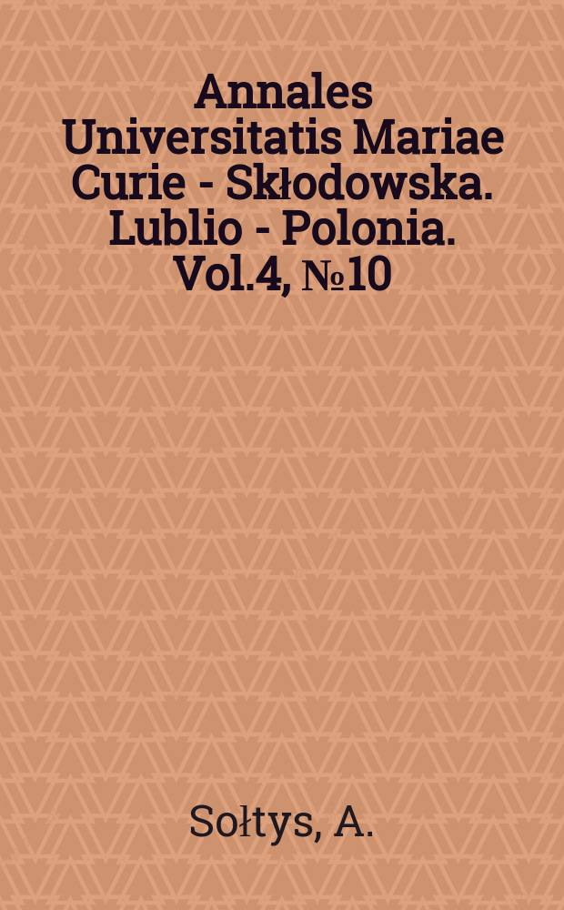 Annales Universitatis Mariae Curie - Skłodowska. Lublio - Polonia. Vol.4, №10 : Pasożyty wewnętrzne drobnych gryzoni leśnych (Muridae) Parku Narodowego w Białowieży