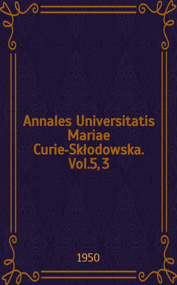 Annales Universitatis Mariae Curie-Skłodowska. Vol.5, 3 : Arrbenatheretum elatioris (Br. - Bl 1915, Scherrex 1927, Tuzen 1937) nad Wisla