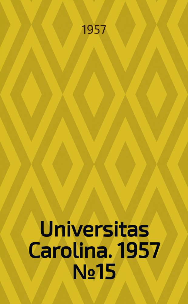 Universitas Carolina. 1957 № 15