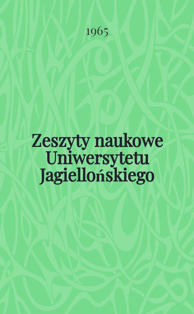Zeszyty naukowe Uniwersytetu Jagiellońskiego
