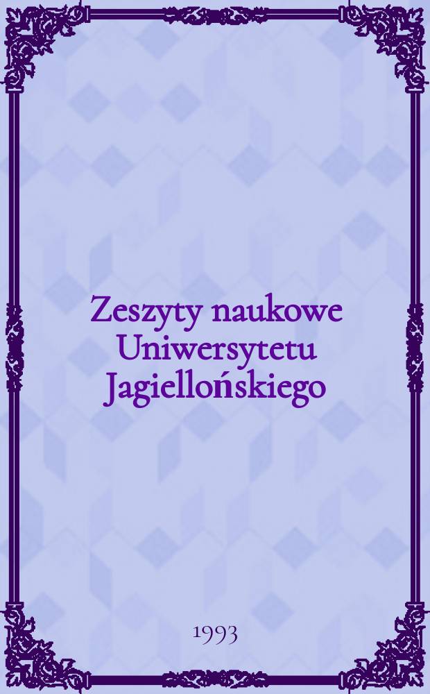 Zeszyty naukowe Uniwersytetu Jagiellońskiego