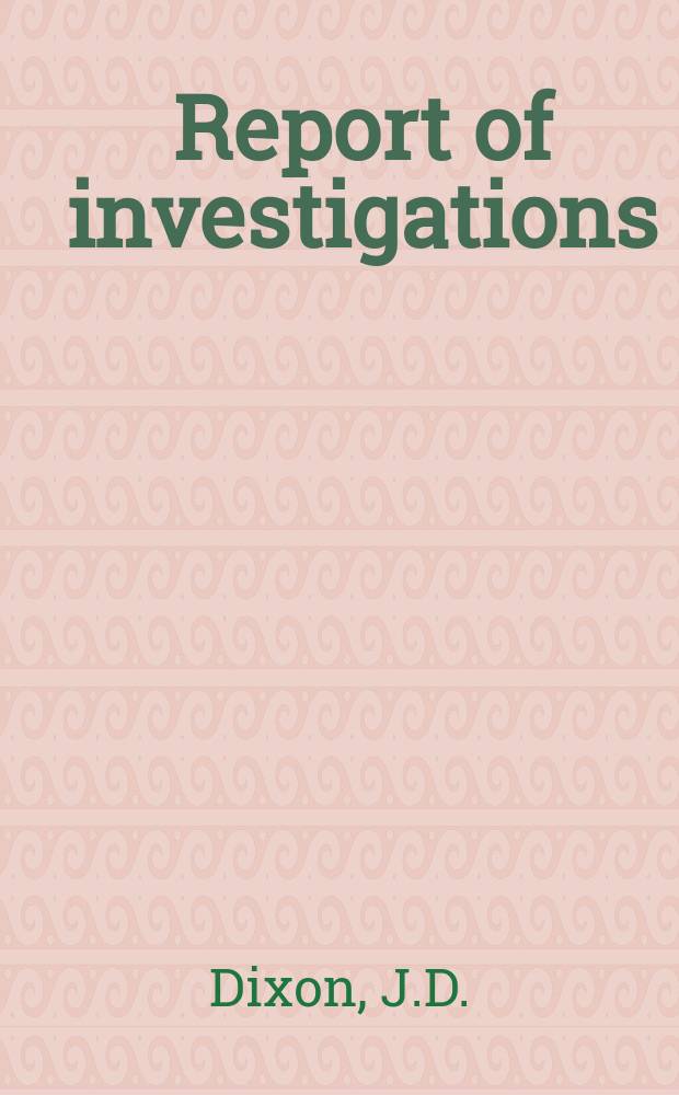 Report of investigations : Structural design data for concrete drift ...