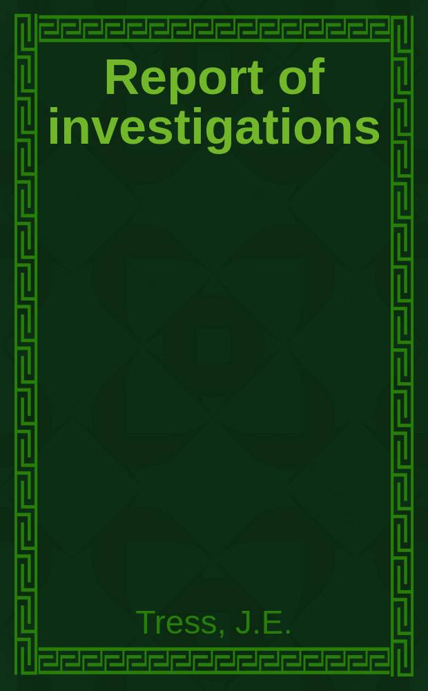 Report of investigations : Secondary pig iron ...