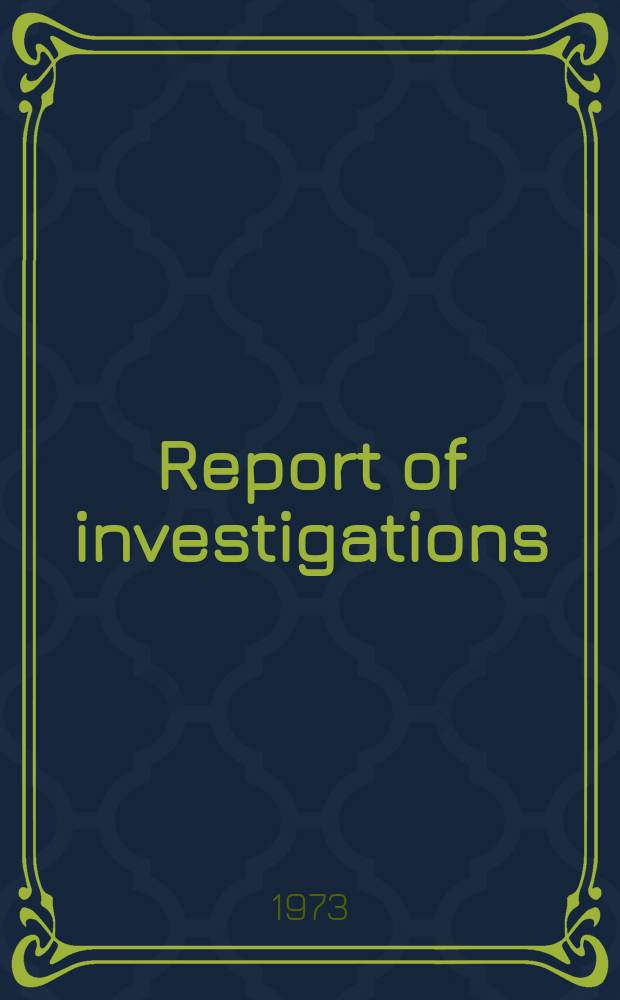 Report of investigations : Separating copper ...