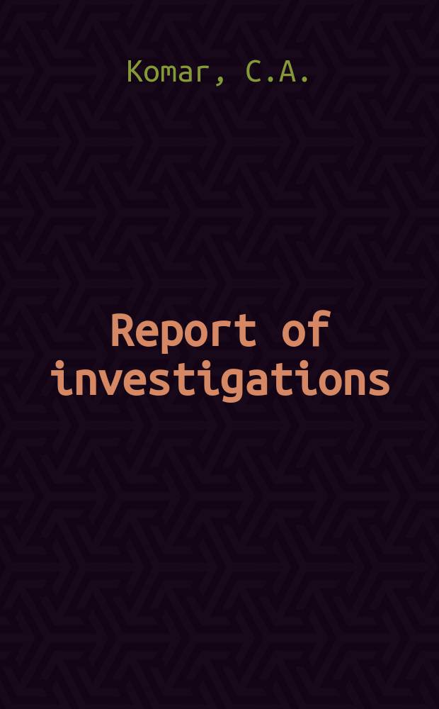 Report of investigations : Analysis of factors influencing ...