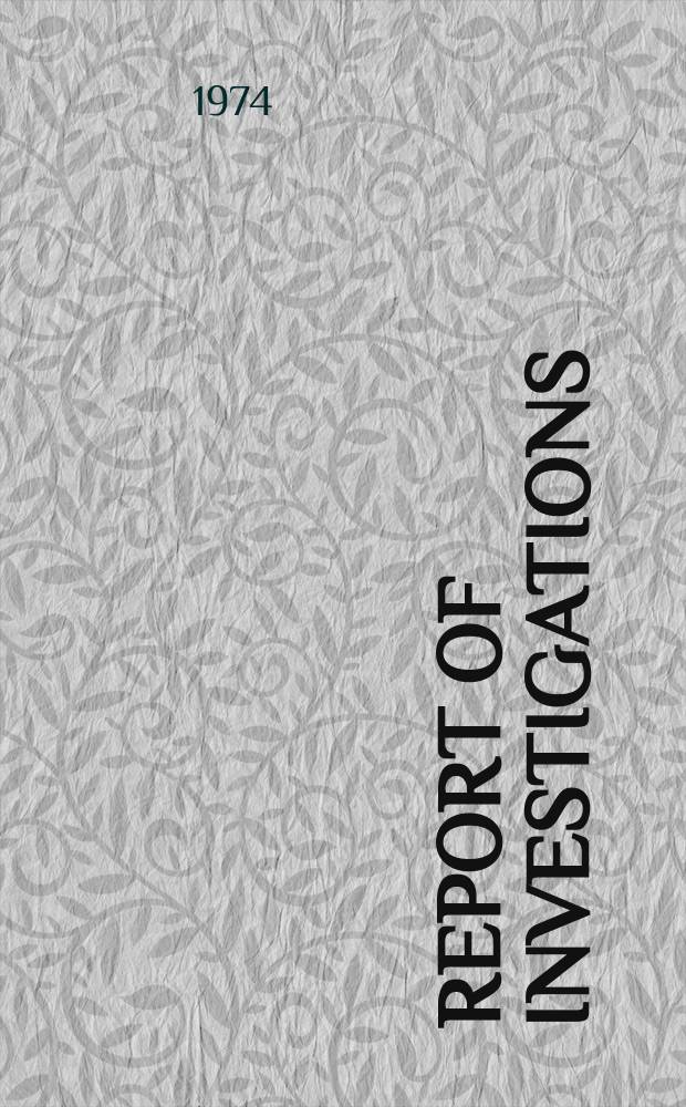 Report of investigations : Flotation of carbonate minerals ...