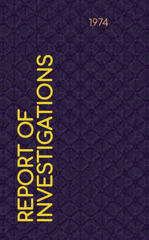 Report of investigations : Coal mine combustion ...