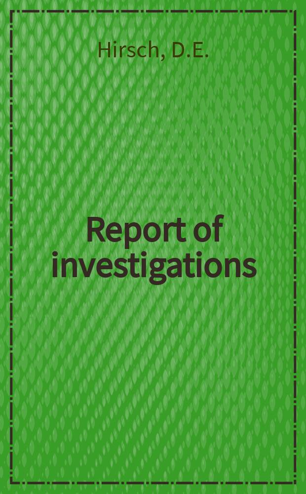 Report of investigations : Correlations of basic gel ...