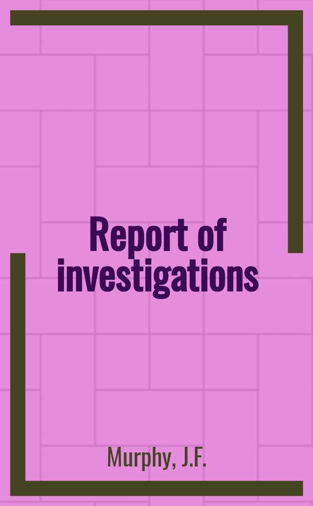 Report of investigations : Recovery of lead from galena by a leach ...