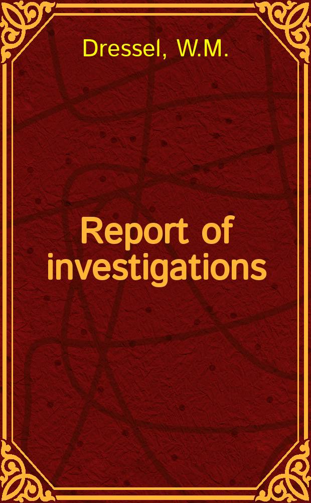Report of investigations : Removal of lead ...