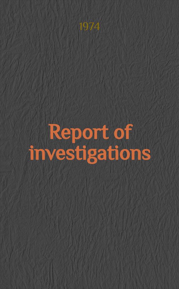 Report of investigations : Infrared spectra of compounds ...