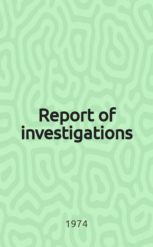 Report of investigations : Coal mine combustion products ...
