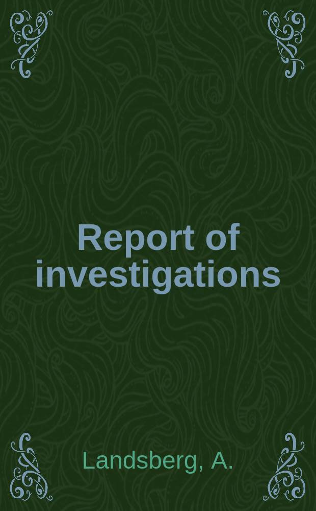 Report of investigations : Chlorination kinetics of selected metal sulfides