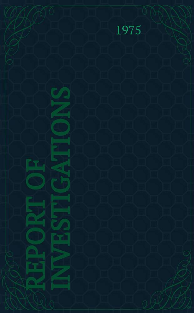 Report of investigations : Improvements in ferric chloride leaching of chalcopyrite ...