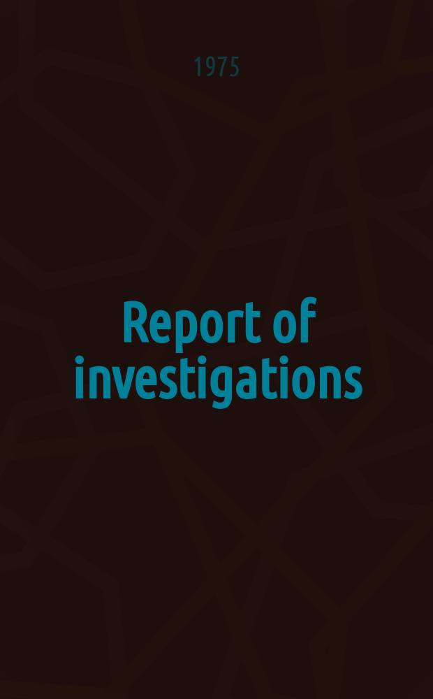Report of investigations : Airborne respirable dust generated ...