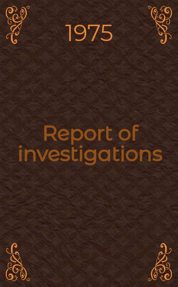 Report of investigations : Continuous flotation ...