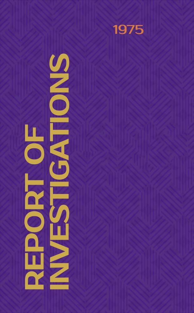 Report of investigations : Phosphoric acid by direct sulfuric acid