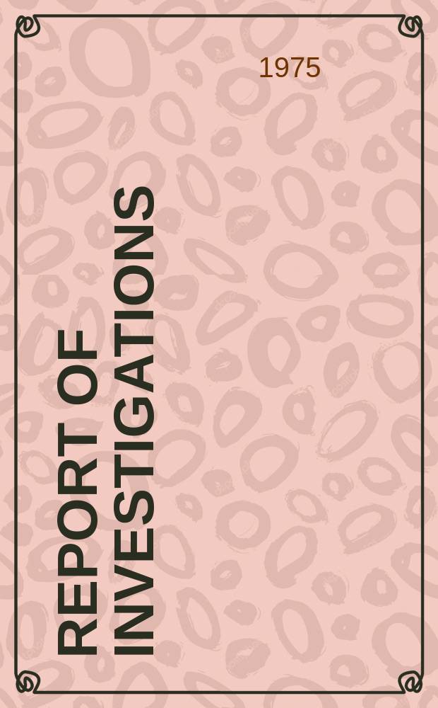 Report of investigations : Studies of sand-sulfur-asphalt ...