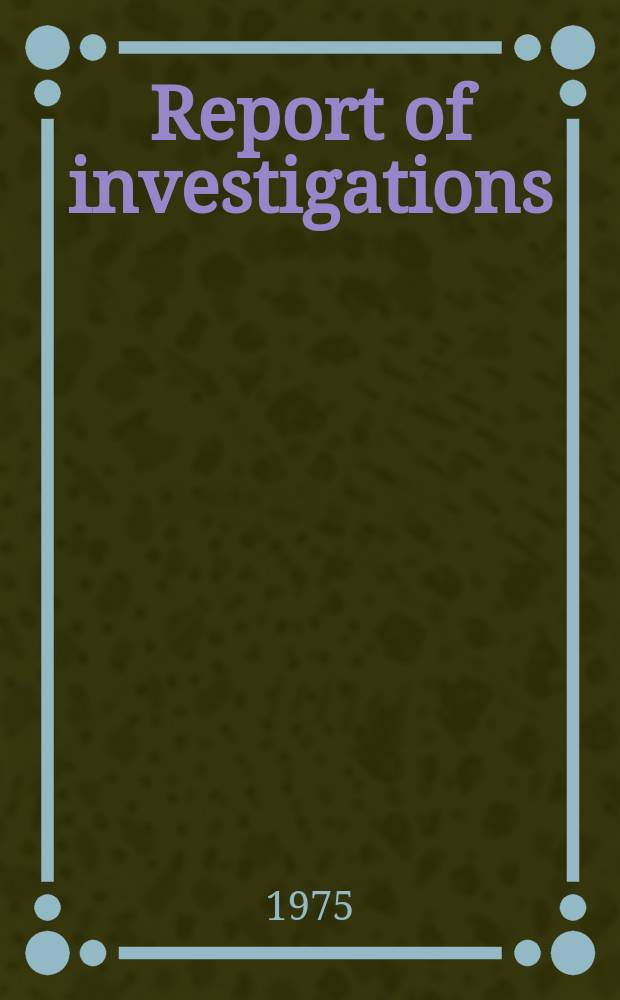 Report of investigations : Selected geologic factors affecting mining of the Pittsburgh coalbed
