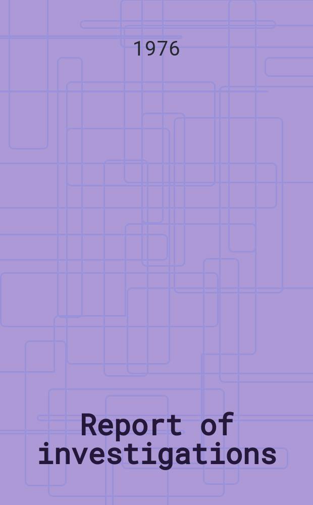 Report of investigations : An ice-cooling garment ...