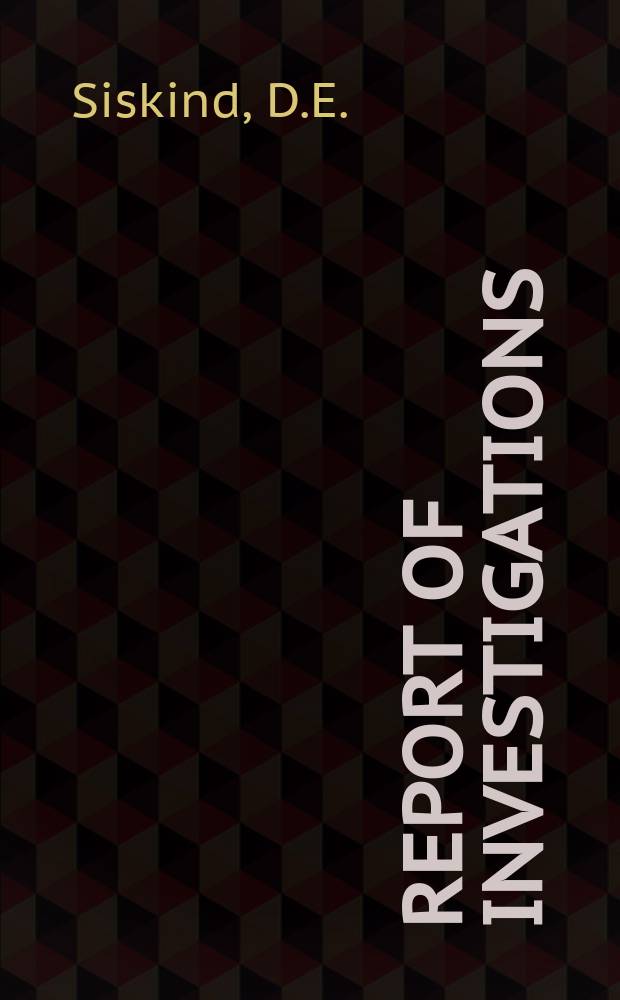 Report of investigations : Noise and vibrations in residential structures ...