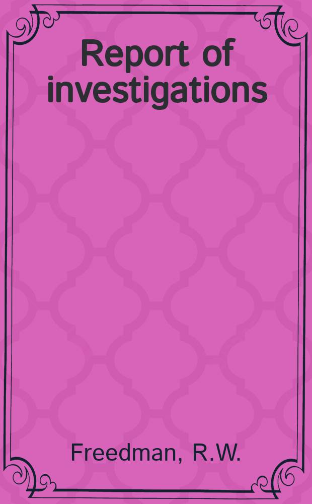 Report of investigations : Sampling capability of Vacutainers ...