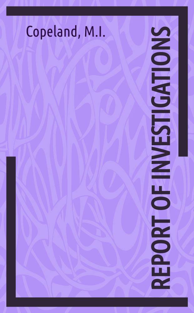 Report of investigations : Effect of copper and tin on mechanical ...