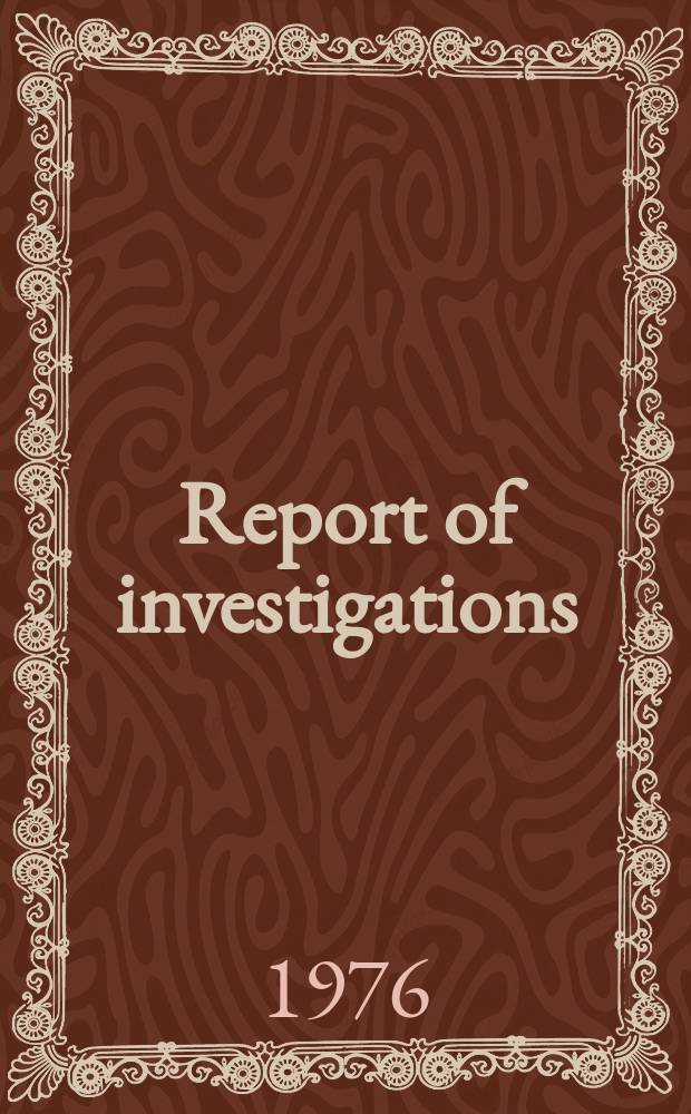 Report of investigations : Low-temperature heat capacities and enthalpy ...