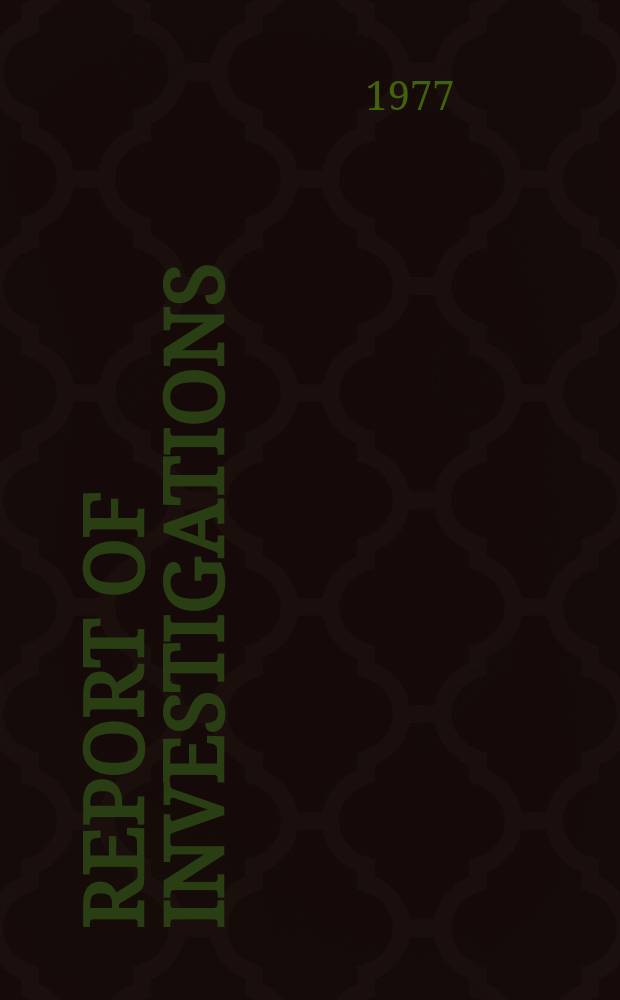 Report of investigations : Casting titanium and zirconium in zircon sand molds