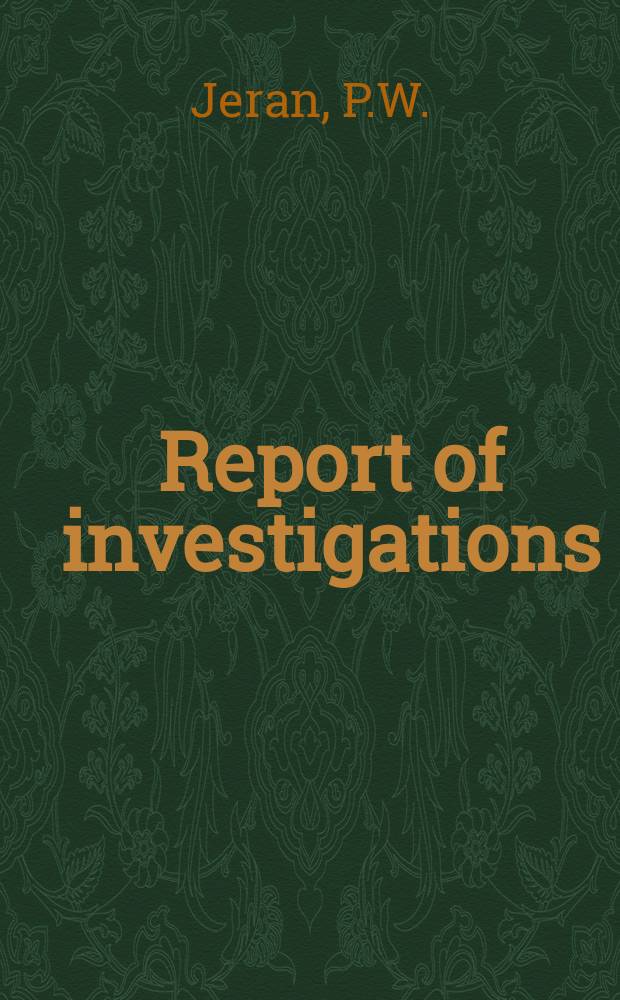 Report of investigations : Methane emissions from four working ...