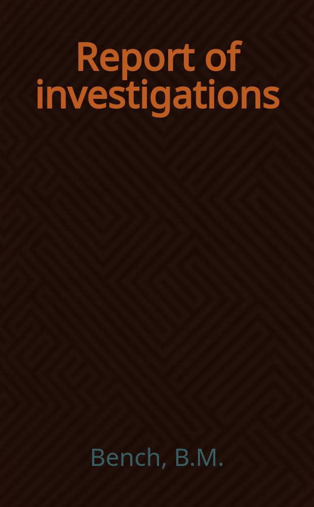 Report of investigations : Methods of determining the orientations ...