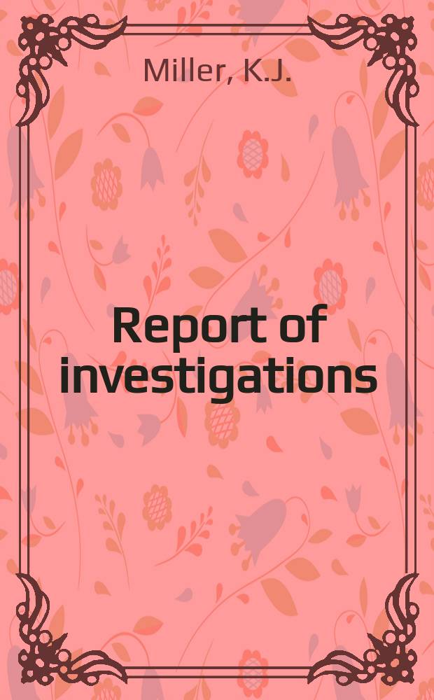 Report of investigations : Flotation study ...