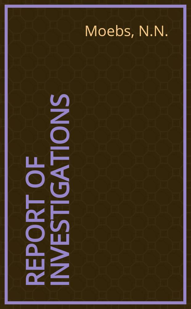 Report of investigations : Roof rock structures ...